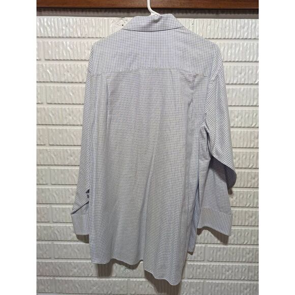 Donald J Trump Signature Collection Men 17 White Blue Button Front Shirt - Picture 4 of 6